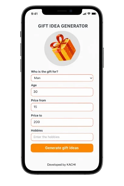 Gift Idea Generator - Mobile view