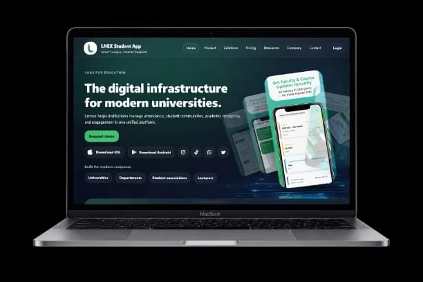 LNEX Student App - Desktop view